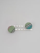 Load image into Gallery viewer, Green Katarines Woven Hair Pin Duo
