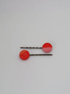 Red Katarines Woven Hair Pin Duo