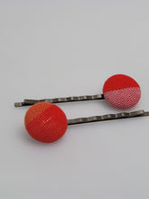 Load image into Gallery viewer, Red Katarines Woven Hair Pin Duo
