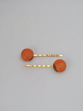 Load image into Gallery viewer, Orange Katarines Woven Hair Pin Duo
