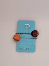 Load image into Gallery viewer, Orange and Blue Katarines Woven Hair Pin Duo
